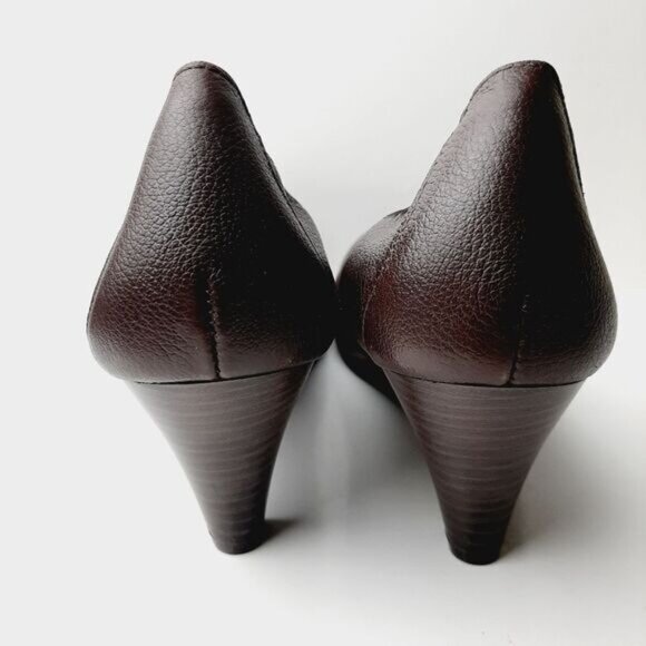 FLEXI Classic Comfort Heel Pumps Genuine Leather Brown Sz 10 - Picture 8 of 12